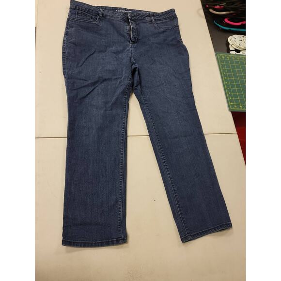 Croft Barrow Womens Jeans 16 Short Blue Denim Straight Leg Stretch Classic Fit - Picture 1 of 9